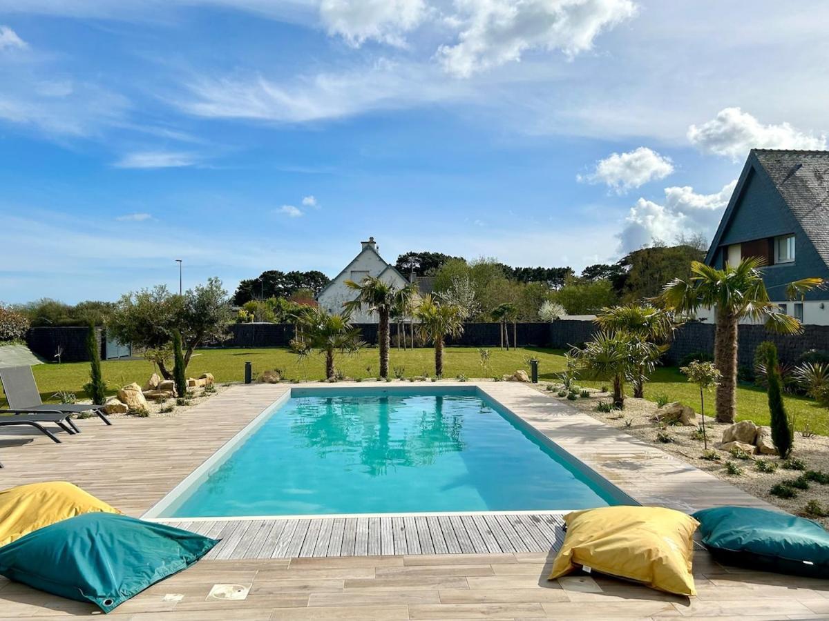 Superbe Villa Tout Confort Avec Piscine Chauffee Er Couverte Et Spa A 2 Pas De La Plage フエナン エクステリア 写真