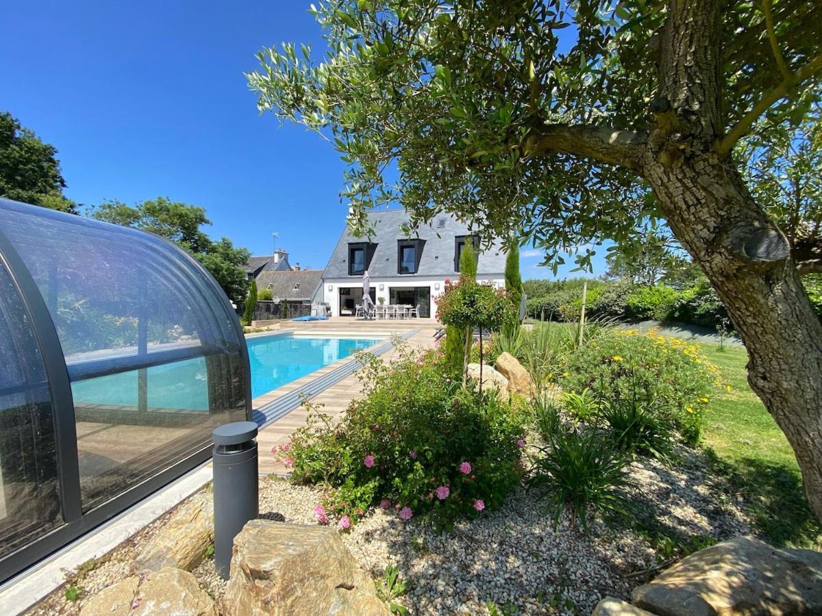 Superbe Villa Tout Confort Avec Piscine Chauffee Er Couverte Et Spa A 2 Pas De La Plage フエナン エクステリア 写真